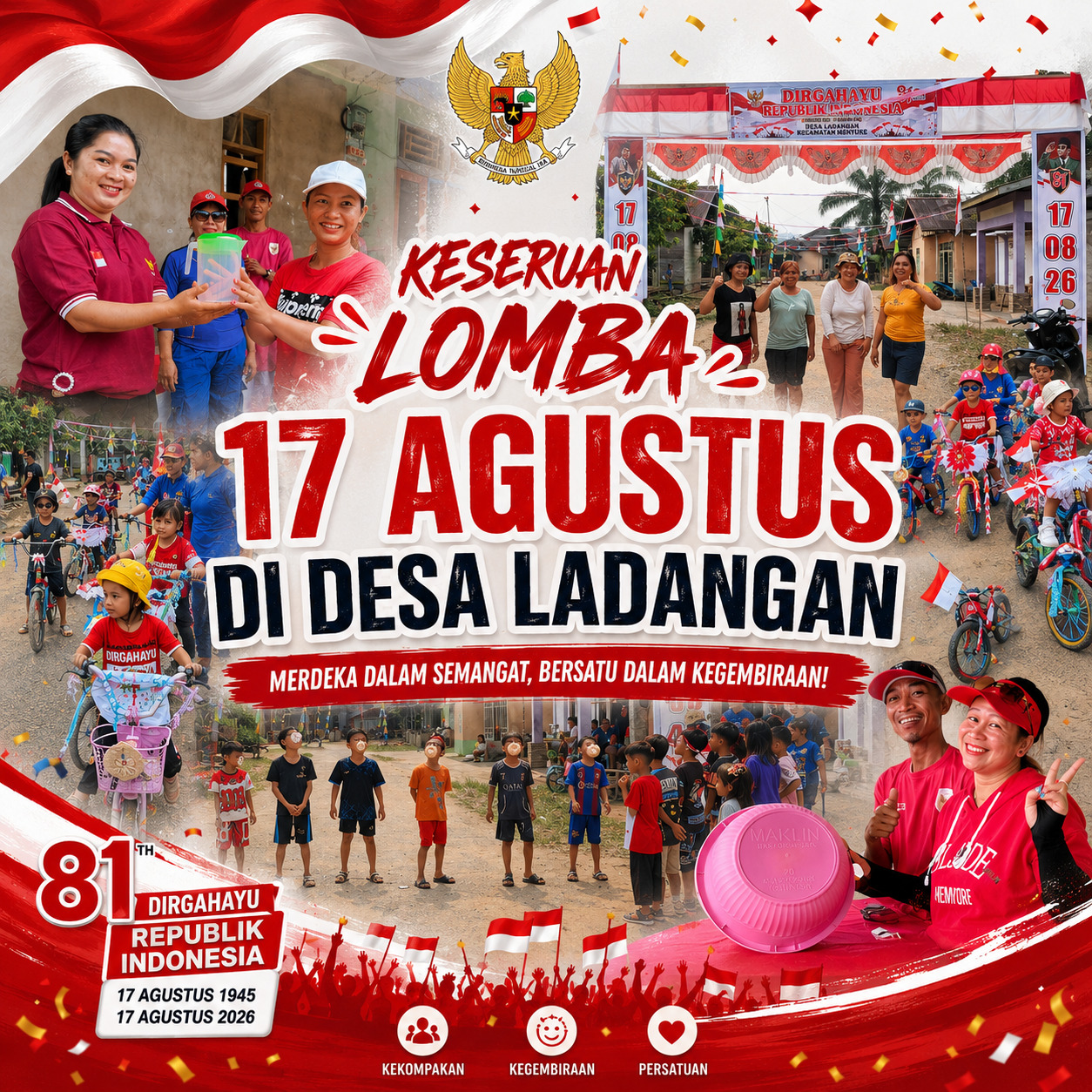 Desa Ladangan Gelar Berbagai Perlombaan dalam Rangka Memeriahkan HUT ke-81 Kemerdekaan RI